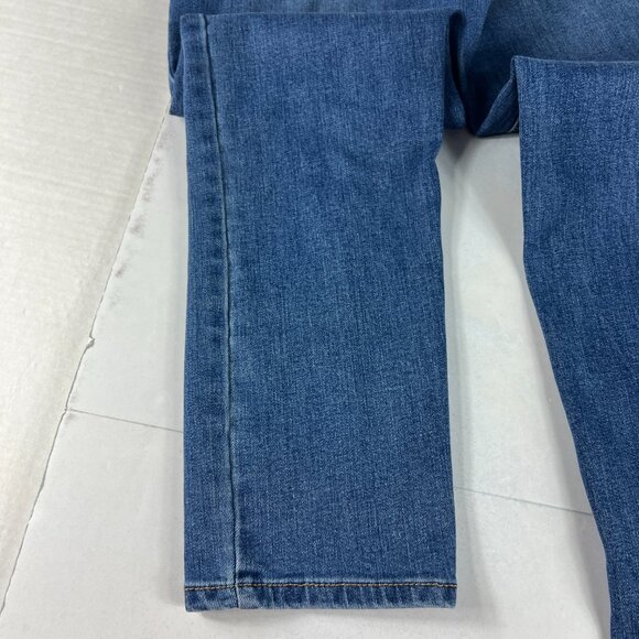 Oat New York Jeans Women's 29x27* Mid Rise Straight Crop Blue Faded Denim Tag 28 - Picture 11 of 16